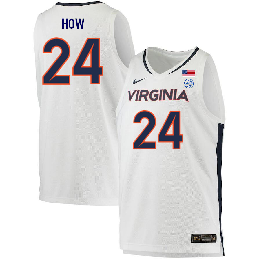 Men #24 Tristan How Virginia Cavaliers College 2022-23 Stitched Basketball Jerseys Sale-White - Click Image to Close
